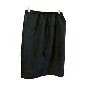 Size 10 Polyester Skirt Black Knee Length Slit Unbranded